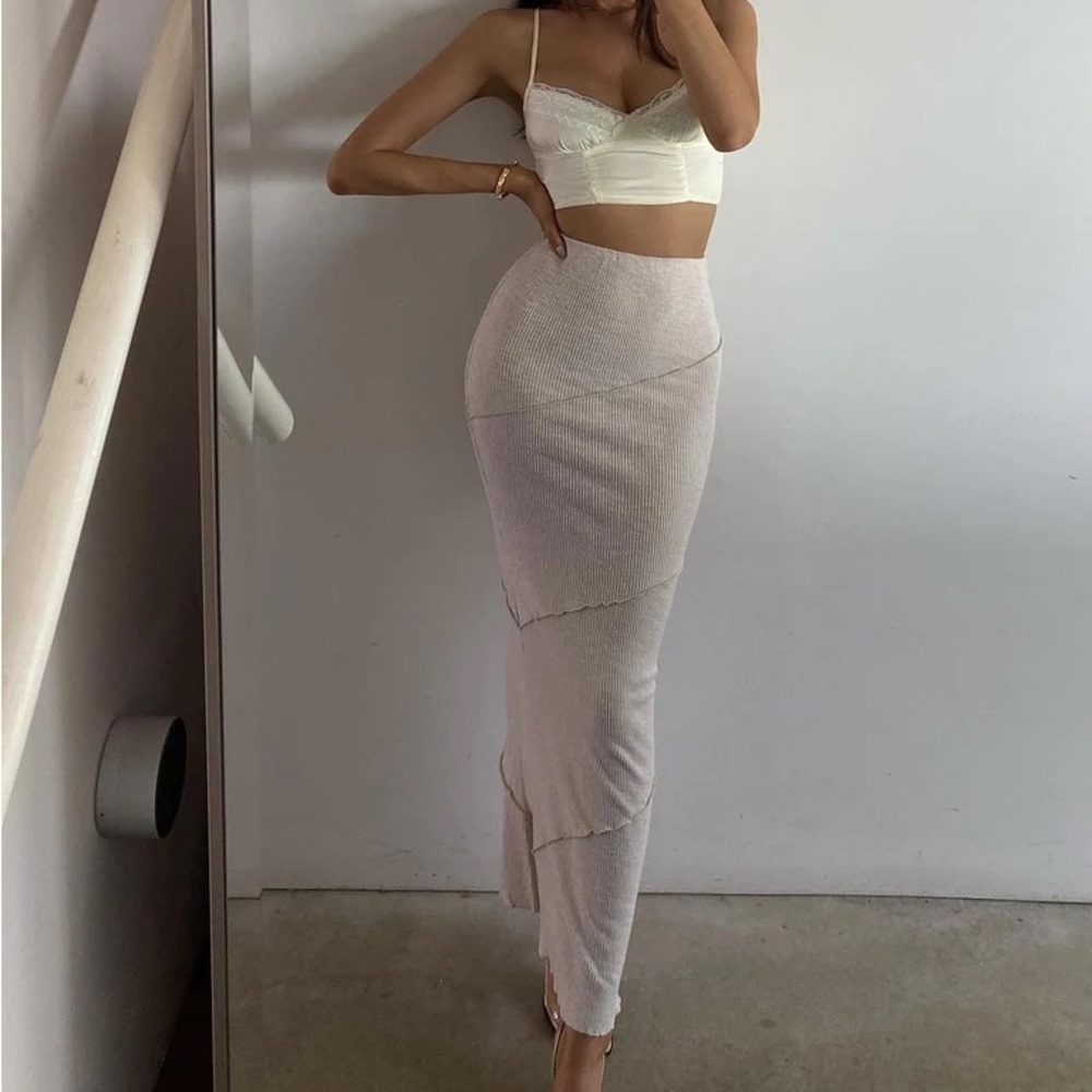 PrincessPolly Oscar Maxi Skirt in Beige